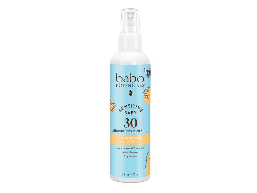 Babo Botanicals Sensitive Baby Mineral Sunscreen Spray SPF30 - Natural Zinc Oxide - Non-Aerosol  Face & Body - Fragrance-Free - Water Resistant - For Babies & Kids - Various Versions (6 Fl Oz (Pack of 1))
