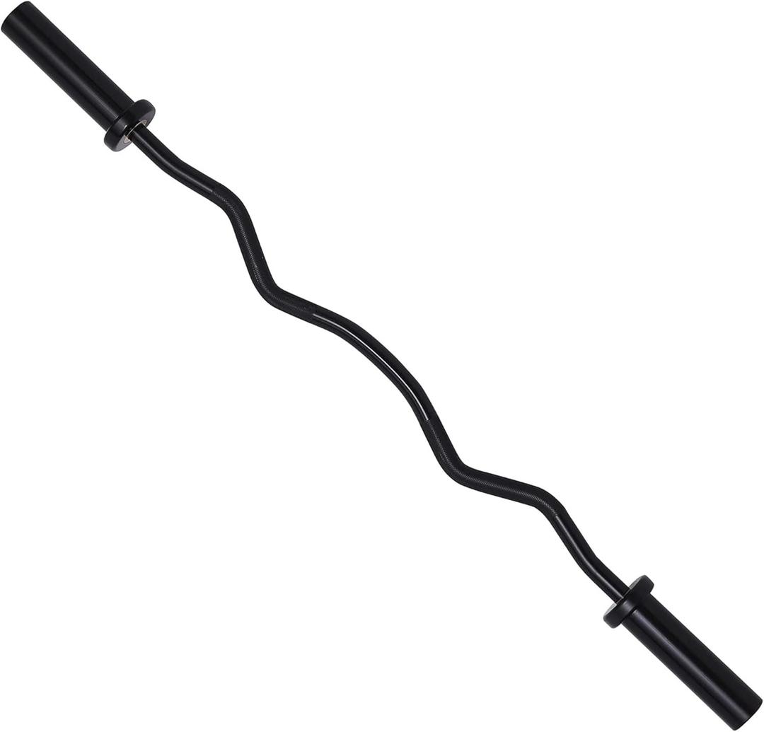 Olympic Barbell Bar 48", 2-Inch Curl Bar for Weight Lifting, Hip Thrusts, Squat, Biceps-Home Gym Weight Bar, Chrome Curling Bar for 2 Inch Weight Plates (Black)