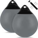 Boat Mooring Buoy 15inch 2Pack,Round Boat Fender Ball Boat Buoy Ball,Inflatable Boat Fenders Dock Bumper Ball Anchor Buoy Mooring Ball Suitable for Yachts Marinas Sailboats Ski Boats(Gray), 15"x18"