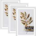 16x24 Picture Frame White 3 Pcs set can Display on the Wall, 16x24 in-3Pack