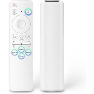 Voice Rechargeable Remote for Samsung-Smart-TV-Remote-Control, Replacement Compatible for Samsung Frame QLED Crystal UHD Solar Smart TVs