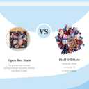 20" Patriotic Wreaths for Front Door - Mesh 4th of July Wreath, Memorial Day & Independence Day Patriotic Decorations with Stars & Stripes Design, Indoor Outdoor Wall Decor (Red White Blue)