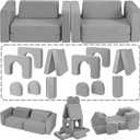 Modular Kids Play Couch, with 1000+ Assembly Options, Toddler Sofa for Bedroom Living Rooms Playroom, Ideal Gift for for Inspiring Child Creativity, Grey