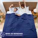 yescool King Size Weighted Blanket for Adults (20 lbs, 80 x 87, Blue) Cooling Heavy Blanket for Sleeping Perfect for 190-210 lbs, Breathable Blanket for Adults & Couple All Season, Machine Washable