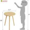 AWASEN Side Table Round, Small Accent Table Nightstand Modern End Table for Living Room Bedroom Office Small Spaces, 15.7''D x 19.69''H(Natural Walnut)