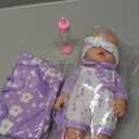 12" Baby Doll with Flower Pattern Backpack Carrier,12 Inch Realistic Baby Dolls with Clothes and Accessories Hanky Pacifier Bottle Diaper Toy Pretend Play Collection for 3+ Child Girls Gifts