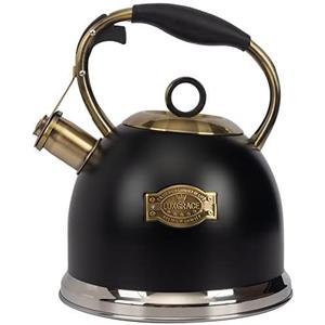 Tea Kettle -3.0 Quart Tea Kettles Stovetop Whistling Teapot Stainless Steel Tea Pots for Stove Top Whistle Tea Pot (Black)