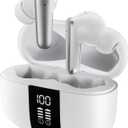 Studio-Quality Wireless Ear Buds with Deep Bass & Enhanced Audio Clarity, Bluetooth 5.4, 10-Year Lifespan Earbuds, ENC Noise Cancelling Calls, Secure Fit Memory Foam Tips, IPX6 Waterproof (White)
