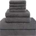 HOMEXCEL 8 Piece Bath Towel Set, Microfiber Bathroom Towel - 2 Bath Towels, 2 Hand Towels, and 4 Wash Cloths, Super Soft, Highly Absorbent Towels for Bathroom, Gym, Hotel, and Spa (Grey)
