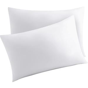 Pillow Protector King Size 100% Egyptian Cotton Pillow Covers, 400 Thread Count Sateen Weave Cooling Pillow Cases, Breathable Non Noisy Easy Care, Set of 2 (White)