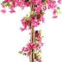 6FT Fake Bougainvillea Tree  Tall Artificial Pink Flower Plant for Home or Office Decor, Realistic Faux Tree for Living Room, Hallway, or Indoor Garden