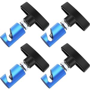 Riakrum 4 Pcs Car Hood Prop Struts Clamp, Adjustable Lift Support Clamp, 0.55 Inch Hood Lift Fixing Clip for Car Rod Retaining Holder Tool, Aluminum Alloy Material(Blue)