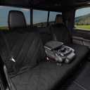 Car Bench Seat Cover for Dogs, Soft-feeling Waterproof Nonslip Pet Back Seat Protector Compatible for F150/GMC Sierra/Tacoma/Ram/Chevrolet Silverado/Tundra Access to Middle Seatbelt Armrest (Black)