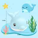 2 x Bath Toys, Light Up Dolphin Baby Bath Toys for Babies 6-12 12-18 Months, Rechargeable Sprinkler Musical Toys, Easter Basket Stuffers Bathtub Toys for Toddlers 1-3 2-4 Boys Girls Infant Kids- Blue