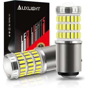 AUXLIGHT 2057 1157 2357 7528 2057A 1157A LED Bulbs Xenon White, Ultra Bright 60-SMD LED Replacement for Back Up/Reverse Lights, Brake/Tail Lights, Turn Signal/Parking or Running Lights (Pack of 2)