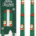 2 Pack Christmas Taper Candles, 10 Inch Unscented White Candlesticks with Christmas Tree Print Design for Holiday Table Decor, Fireplace Mantel, Advent Wreaths, Winter Weddings, Seasonal Display