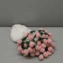 Handmade Crochet Blanket with 68Handmade Flowers, 43.31 Inch Diameter Convertible Bouquet Throw Blanket for Sofa Bed Couch, Valentine's Day Gift (PinkRose, 43.31inch)