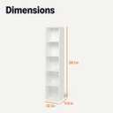 Amazon Basics 5-Cube Bookcase Compatible with Fabric Storage Cube Organizers, White, 12.1 Lx 11.8 Dx 59.1 H IN