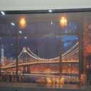 Brooklyn Bridge Large Wall Art for Living Room New York Nighttime Skyline Landscape Framed Pictures Canvas Decor City Prints Painting Extra Large Modern Artwork for Bedroom Office Kitchen 24"x36"