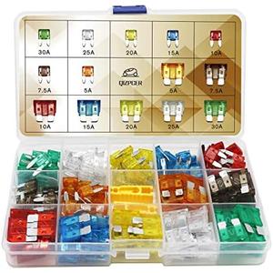 140 Pcs Fuses Automotive Kit - Blade Auto Fuse Assortment Standard and Mini Car Fuse for Marine, RV, Camper, Boat, Truck (5A 7.5A 10A 15A 20A 25A 30AMP/ATC/ATO)