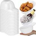 Tanlade 16 Pcs 20 oz Plastic Baseball Helmet Bowls Baseball Cap Bowls for Ice Cream Dessert Snack Nachos Popcorn Chips Dipping Sauces Birthday Party Supplies, White
