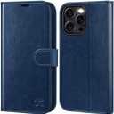 OCASE Compatible with iPhone 16 Pro Wallet Case, PU Leather Flip Folio Case with Card Holders RFID Blocking Kickstand [Shockproof TPU Inner Shell] Phone Cover 6.3 Inch 2024, Blue