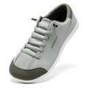 HOBIBEAR Leather Barefoot Shoes Lightweight Wide Toe Box Zero Drop Slip-on Shoes for Men (W-Camel,Men 2.5)