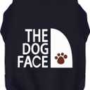 Personality Canine Attire: Soft, Lightweight Cotton Dog Clothes with 'The Dog Face' Print. Small and Medium Breeds, Perfect for Everyday Wear, Comfortable and Breathable Pet Shirt Dark Blue 4XL (4XL-(56~77lb) | Chest(~35"))