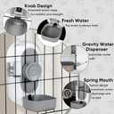 Lemtrflo 28oz Hanging Automatic Water DispenserRabbit Water Bottle,Bunny Guinea Pig Ferret Water Bowl for Cage,Suitable for Small Animal Puppies(Cage Grid Spacing Over 1.2'') (Gray)