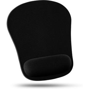 Mouse Pad with Wrist Rest Comfortable Ergonomic Wrist Support Memory Foam Mousepad Black, Computer Mouse Pads for Desk Office & Home, Cushion & Pain Relief, Non-Slip Rubber Base (1 Pack)
