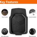 Amazon Basics 4-Piece Heavy Duty Anti-Slip PVC Floor Mats with Cargo Liner, Waterproof Trim To Fit Car Mats, Easy to Clean, Black