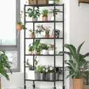 Sakugi Storage Shelves Organizer - 5 Tier Metal Shelf Organizer with Metal Wheels and Adjustable Leveling Feet, Heavy Duty Garage Shelving for Kitchen, Pantry and Closet, 33.1"x12.6"x73.5", Black