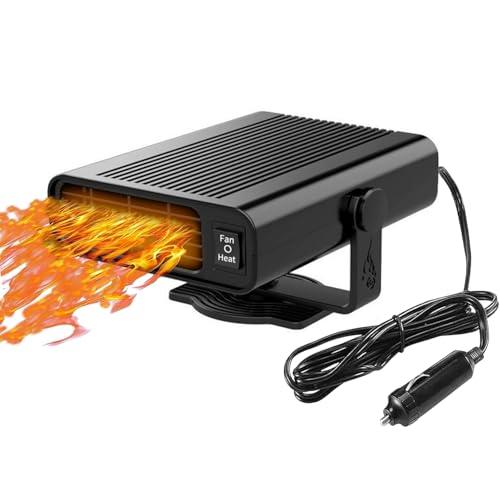 Portable Car Heater, Car Heaters for Vehicle, 150W 12 Volt Heaters, Multi-Functional Car Defroster Windshield Heater, 2 in 1 Fast Heating and Cooling Fan for Car, Truck, SUV