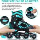 Nattork Blade Roller Skates for Boys with Light Up Wheel, Outdoor & Indoor Illuminating Black Inline Skates for Boys Little Kids Toddler Ages 5-8 4 5 6, Beginners, Large-Youth