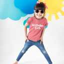 Birthday Girl Shirt Outfit Year Old Kids for Toddler 1st 2nd 3rd 4th 5th 6th 7th (Pink)