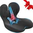 Car Seat Cushion with Lumbar Support for Long Driving Truck RV, Ergonomic Memory Foam Office Chair Cushion for Sciatica, Tailbone & Lower Back Relief, Ideal Gift for Drivers & Office Workers (Black)
