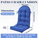 Geelin 4 Pcs Outdoor Patio Chair Cushion Thick High Back Adirondack Chair Cushion Tufted Weather & Fade Resistant Anti-Slip Outside Rocking Chairs Pads with Ties, 44 x 19 x 4 Inch (Navy)