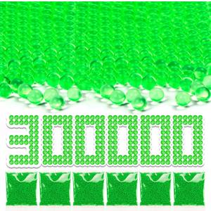 300000 Pcs Green Gel Blaster Ammo Gel Ball Beads Splat Refill (7-8 mm, 30 Pack), Compatible with Refill Blaster, for Ages 14+