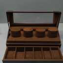 ProCase Watch Case for Men, 10 Slot Watch Display Stand with Acrylic Lid, Watch Display Case with Drawer, 2-Layer Mens Watch Box, Watch Holder Organizer for Men Women -Espresso
