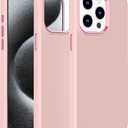 PinLiSheng for iPhone 16 Pro Case, Liquid Silicone with [Soft Anti-Scratch Microfiber Lining] [Metal Buttons] Shockproof Slim Protective Phone Case for Women Men - Pink