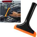 KVAEY Small Silicone Window Squeegee, 5.9 Inch Car Windshield Water Blade Squeegee with Non-Slip Handle, All-Purpose Cleaning Squeegee for Car Windshield, Window, Mirror (Black)