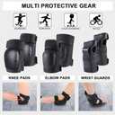 Adult/Kids Knee Pads Elbow Pads Wrist Guards Set for 3-8 Years, Child Protective Gear Set for Roller Skates, Cycling, BMX Bike, Skateboard, Inline Skating, Scooter Riding Sports Black S (Black, S)