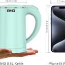 0.5L Small Portable Electric Kettles for Boiling Water, Stainless Steel Travel Kettle, Fast Boil Teapot, Boil-Dry Protection & Auto Shut-Off, Perfect For Traveling Cooking, Coffee, Tea, Eggs(Green)