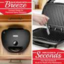 SugarWhisk Family-sized Contact Grill, 6-Serving Electric Indoor Grill with Adjustable Temp Control, Ceramic Coating, 1500W, Graphite