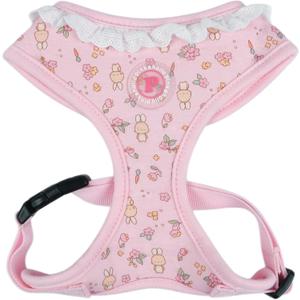 Pinkaholic New York Amara Dog Harness (Over-The-Head) Flower Pattern Fashionable Cute Spring Summer Harness for Small Dogs, Light Pink, Large
