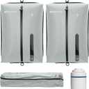 Vacuum Bag for Travel, Professional IPX8 Waterproof Reusable Vacuum Compression Bags for Travel Suitcases, Durable Space Saver Bag(2 PACK,With Pump) (Grey)