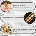 fastgo Beaded Bracelet Band Compatible with Apple Watch Bands 41mm/40mm/38mm/44mm/45mm/42mm/49mm Women, Natural Pearl Beaded Elastic Strap for Iwatch Bands(Gold)