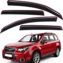 Lightronic Extra Durable Clip-on in-Channel Auto Vent Window Visor, Fits 2014-2018 Subaru Forester, UV Protection Rain Guard, Original Wind Deflector, No-Drill Easy Install, Dark Smoke, 4-Pcs