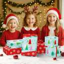 WERNNSAI Christmas Tree Wrapping Paper - 1 Roll 17x 33 ft Christmas Gift Wrap Paper Reversible Snowflake Wrapping Supply Red Green Holiday Gift Wrap for Kids Family Friends Xmas Winter Party