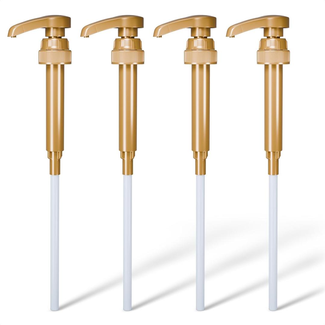 4 Pcs Coffee Syrup Pump Dispenser - Works as Skinny and Torani Syrup Pump - Fits Various 25.4 oz Bottles, Precise Dispensing 0.3oz & Lockable Design, Easy to Use & Clean, Ideal for Liquid & Pastes